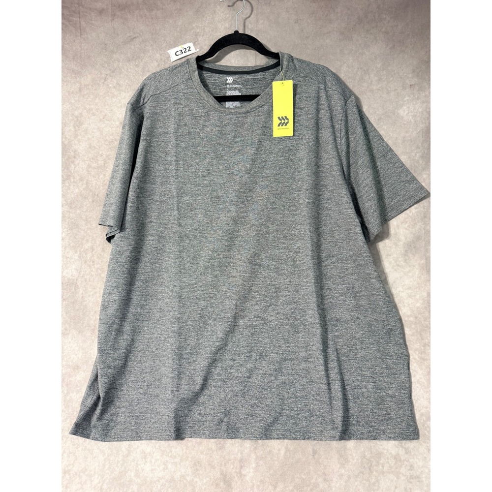 All in Motion Mens Soft Stretch T-Shirt Gray XL Heathered Activewear 041023183